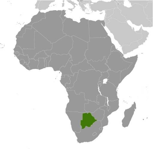 Botswana Locator Map
